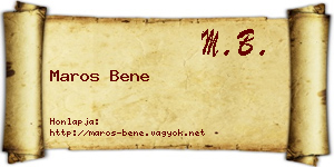 Maros Bene névjegykártya